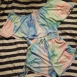 COPY - Cotton Candy Off shoulders Romper
